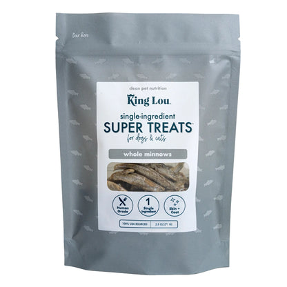 King Lou Whole Minnows - Freeze-Dried Raw Snack for Dogs and Cats, 100% USA Sourced, Human Grade, Single Ingredient Natural Treats
