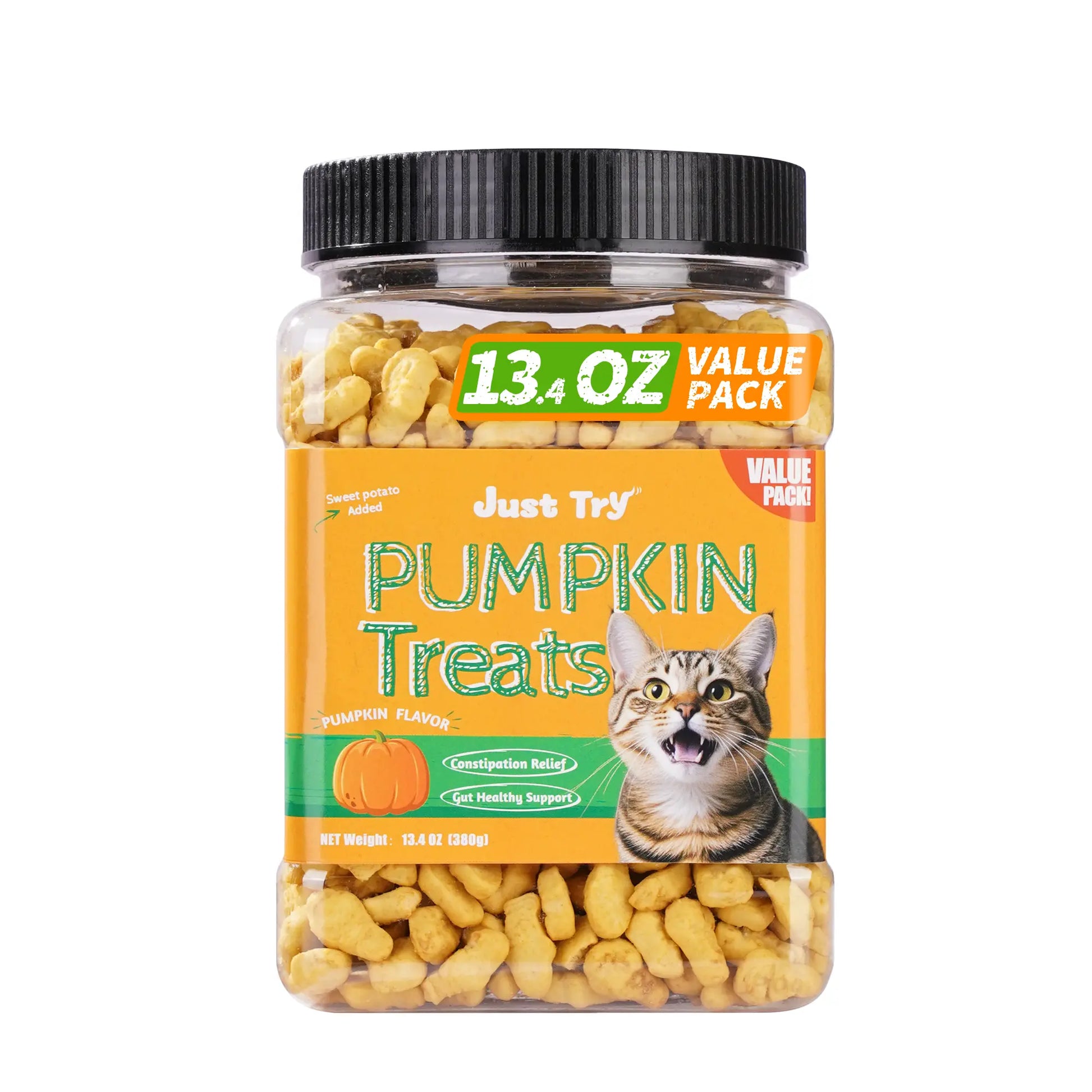 Petlovers Natural Salmon Flavor Cat Grass Treats - 13.4 OZ Healthy Snacks for Dental and Hairball Control, Ideal for Training