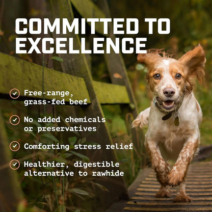 Beef Collagen Cheek Rolls for Large Dogs (3 Pack) - 100% Natural, Extra-Thick, Single-Ingredient, Long-Lasting Treats for Aggressive Chewers